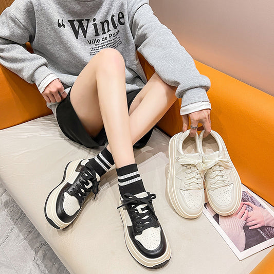 Women's White Sports Leisure Two-color Thick Bottom Casual Shoes