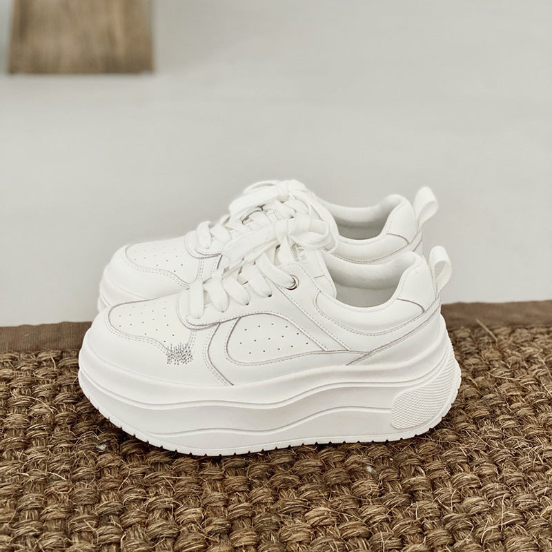 Breathable Heightened Easy Wear Stitching Trendy Sneakers