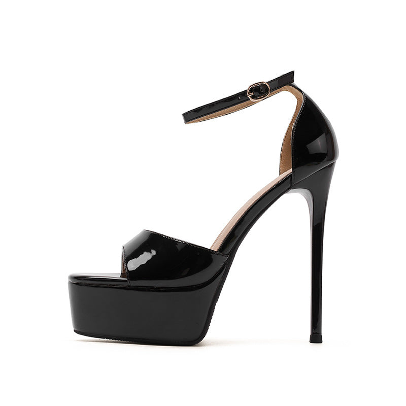 Women's Open Toe Breathable Square Stiletto Waterproof Platform High Heeled Sandals