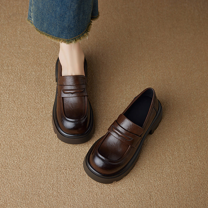 Women's Platform College Style Uniform Authentic Loafers