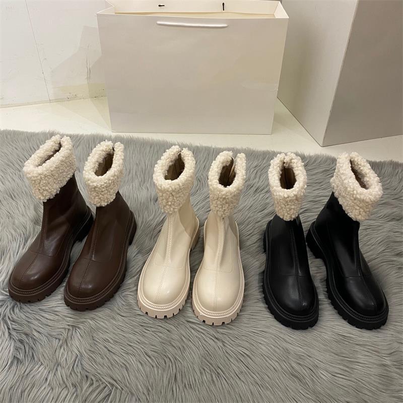 Women's Style Long Rider Fleece-lined Fluffy Winter Boots