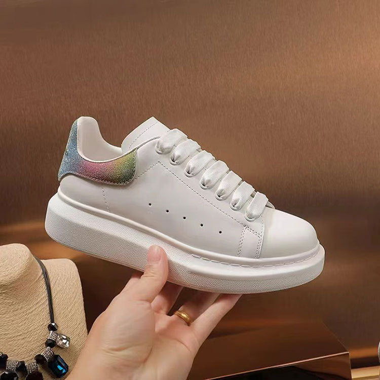 Women's & Men's White Summer Platform Height Increasing Insole Genuine Women's Casual Shoes