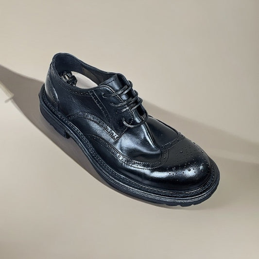 Men's Formal Wear Brogue Carved Good Year Cow Outsole Cowhide Inner Men's Business Leather Shoes