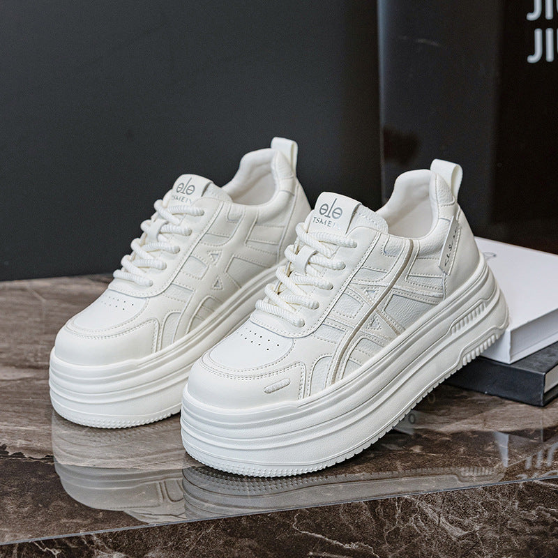 Women's Spring Platform Korean Style Lightweight Versatile White Large Men's Shoes