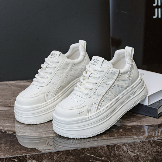 Women's Spring Platform Korean Style Lightweight Versatile White Large Men's Shoes