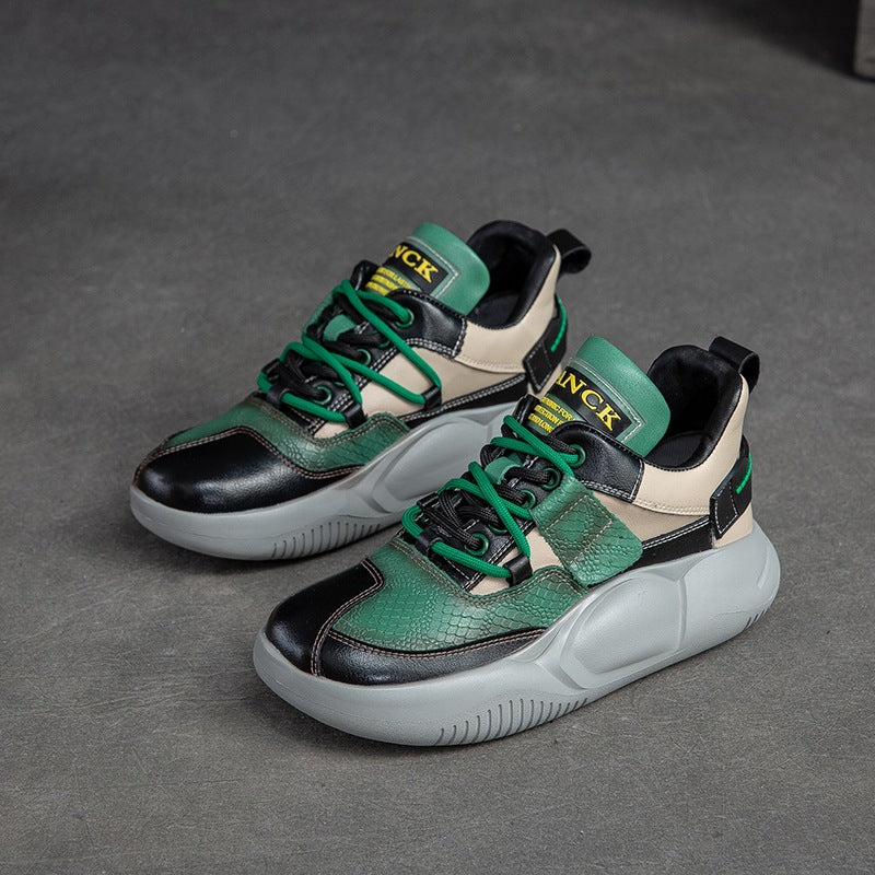 Women's Shu Autumn Multicolor Retro Platform Dad Women's Shoes