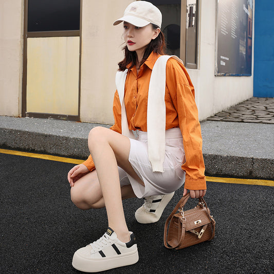 Women's Genuine Autumn Promotion Lace Color Block Casual Shoes