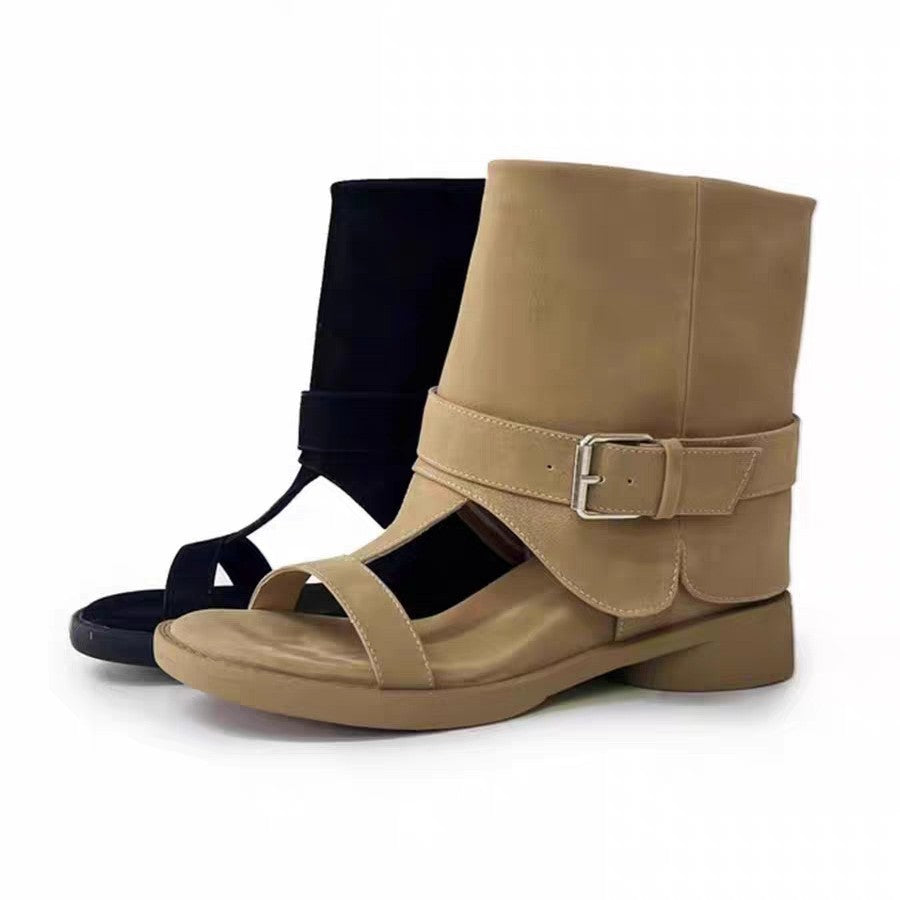 Women's Height Increasing Belt Buckle Summer Retro Minority Roman Sandals