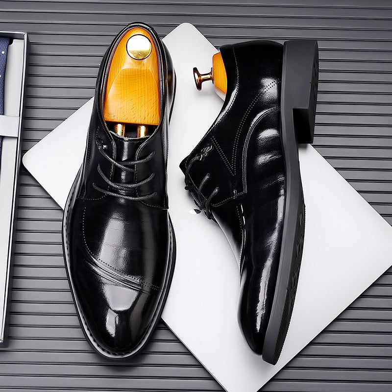 Men's First Layer Cowhide Autumn British Formal Leather Shoes