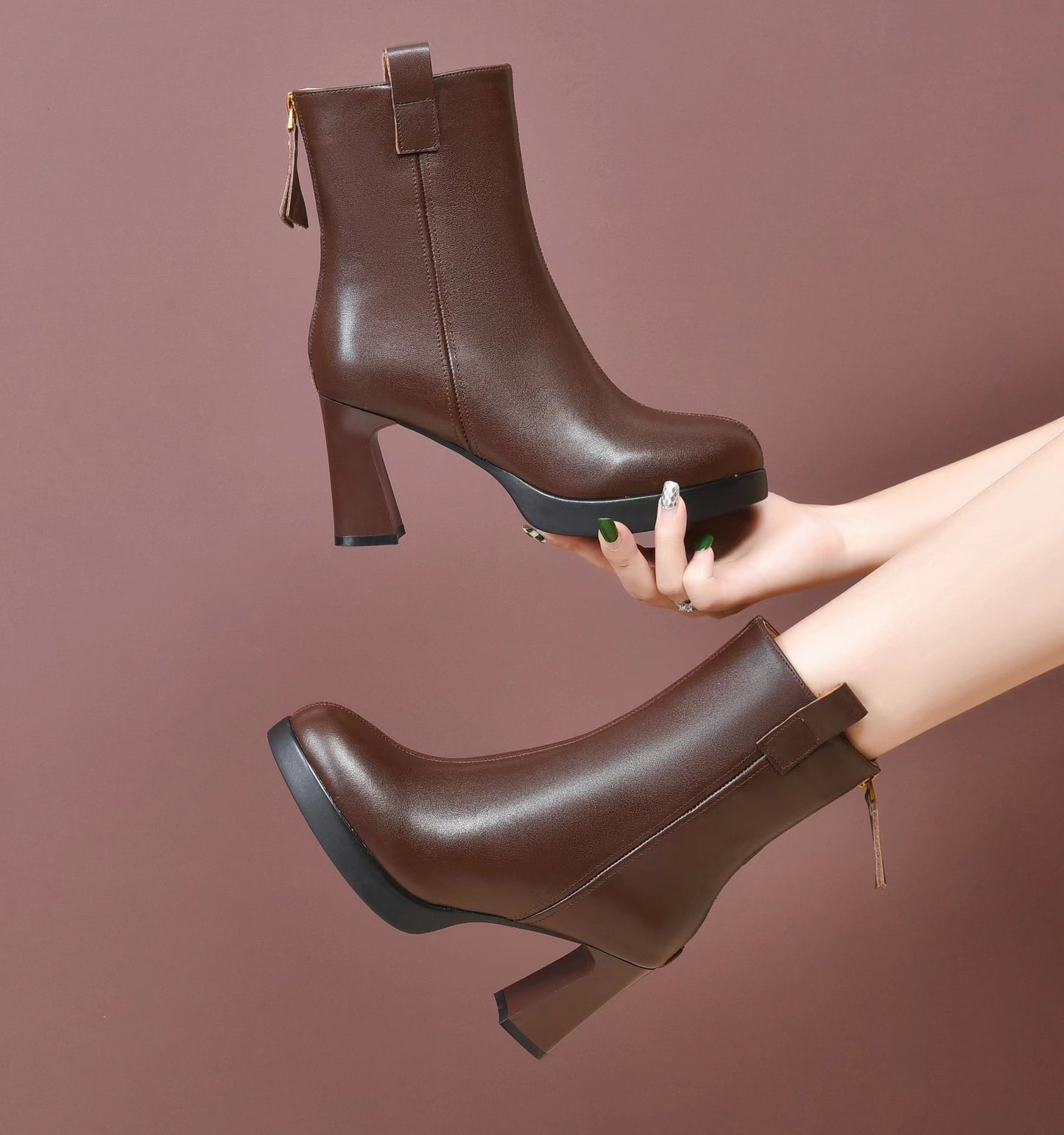 Women's High Short Suede Platform Genuine Martin Women's Shoes