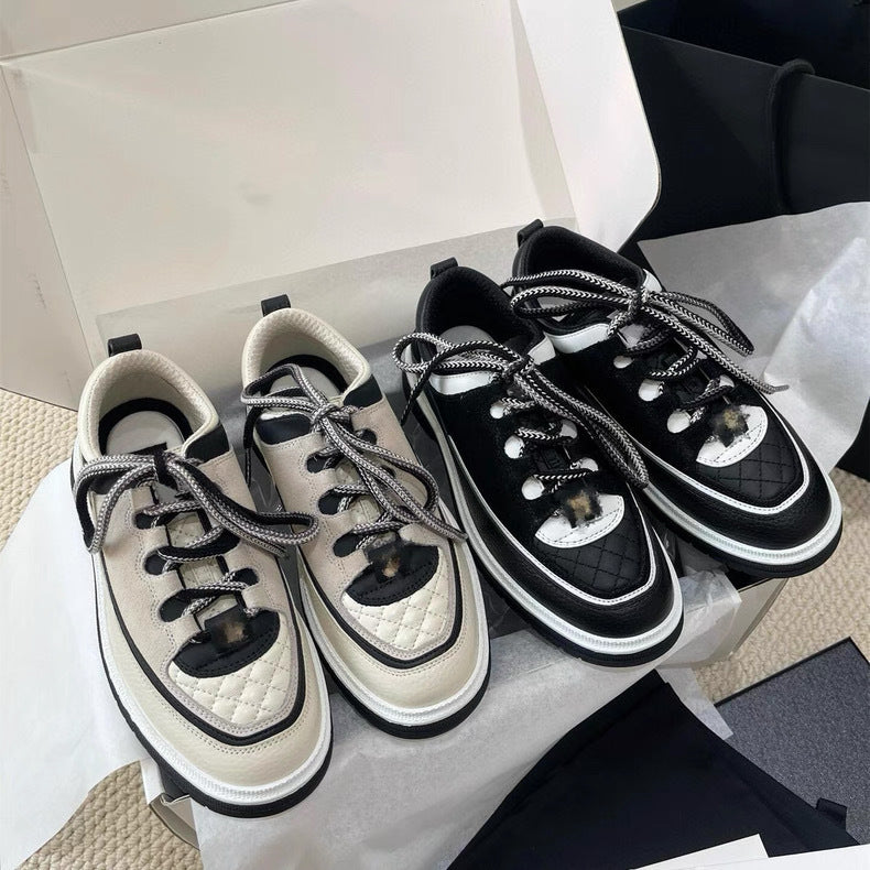 Women's Classic Style Black White Color Matching Women's Casual Shoes
