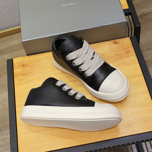 Men's Bread Small Female Candy Color Personality Fat Men's Casual Leather Shoes