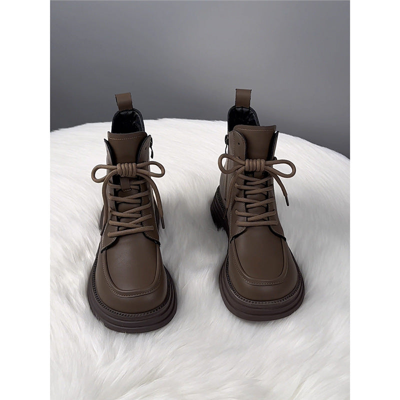 Martin Female Autumn British Style Platform Women's Leather Boots