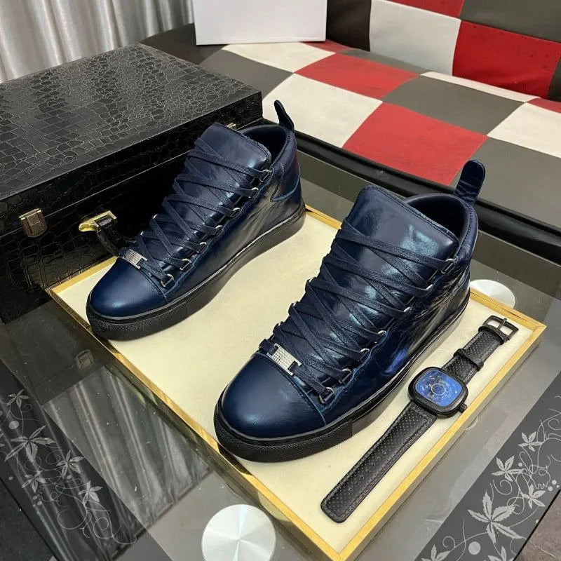 Thick Bottom Height Increasing Color Matching Men's Casual Shoes