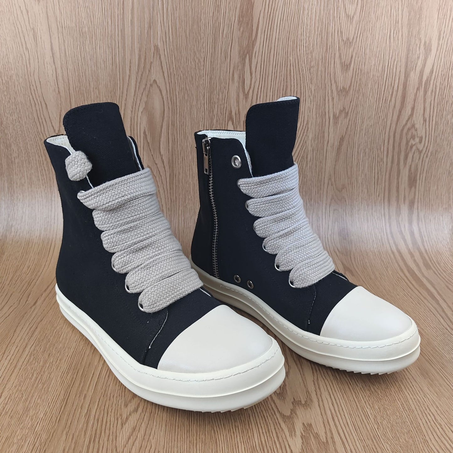 Versatile Men's Fashion Side Zipper Breathable Canvas Shoes