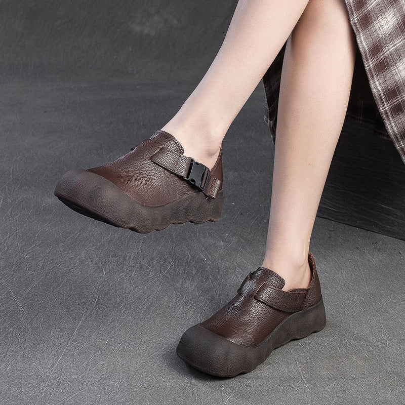Shu Retro Soft Mother Buckle Comfortable Pumps Fashion Fashionable Women's Casual Shoes