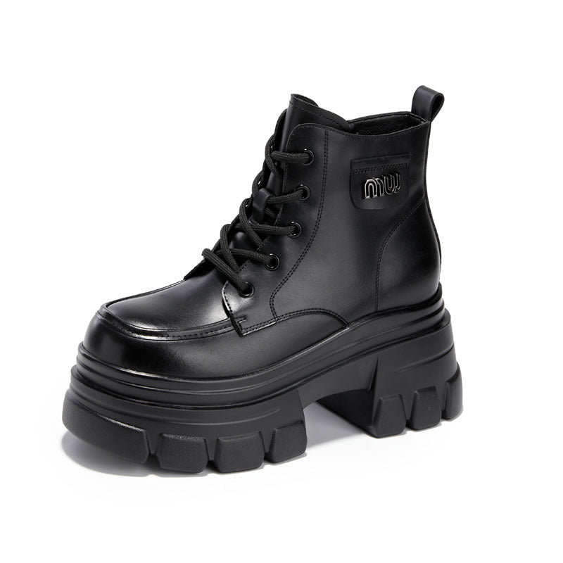 Women's Height Increasing Insole Martin Autumn Platform Boots