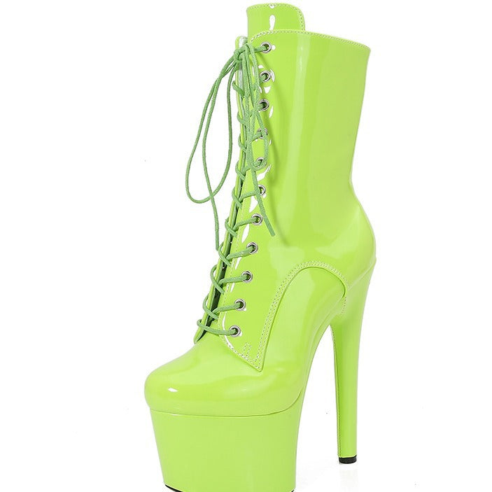 Cm Catwalk Show Nightclub Pole Dancing Super High Stage Women's Leather Boots