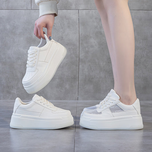 Women's Spring Full Grain Cow Platform Korean Style Casual Shoes