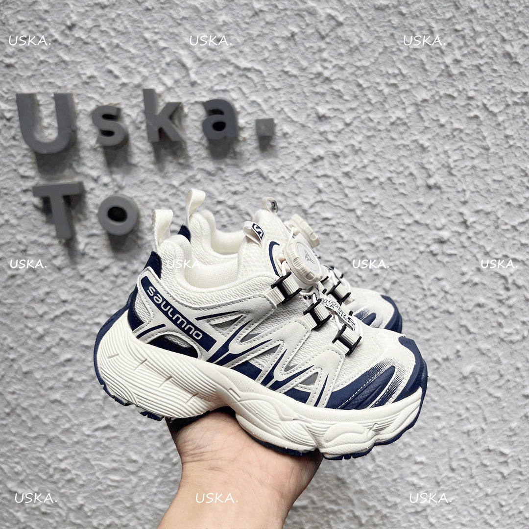 Children's Spring Breathable Fashion Trendy Rotating Buckle Lightweight Soft Bottom Sneakers