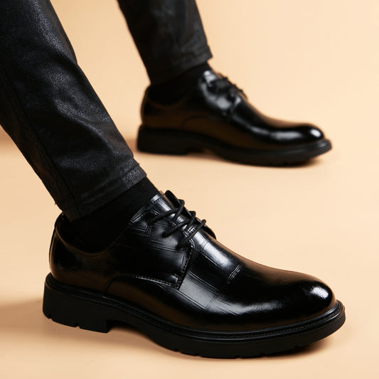 Men's Wear Breathable Genuine Fashion Height Increasing Insole Men's Business Leather Shoes