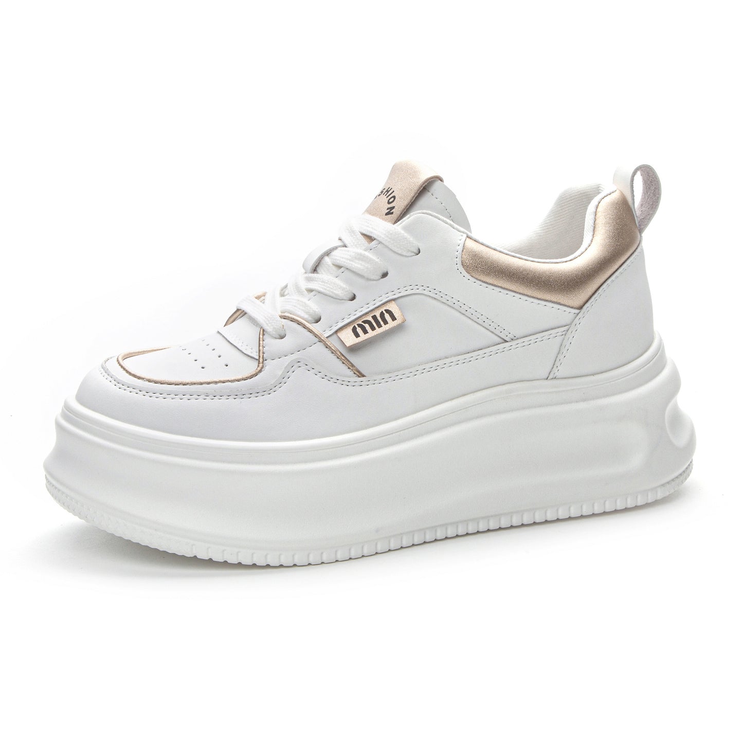 Women's White Platform Spring Height Increasing Small Casual Shoes