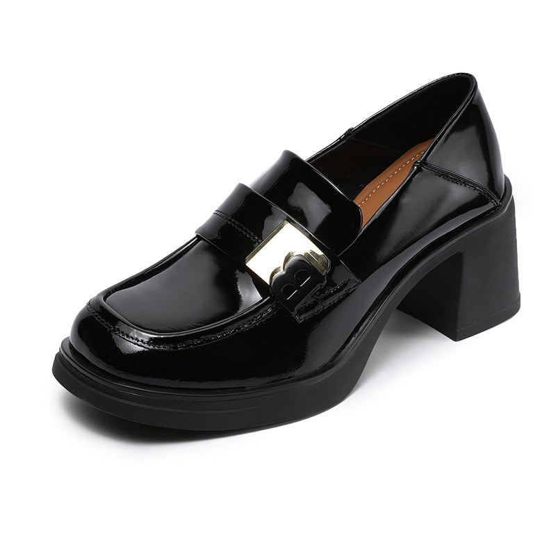 Chunky Pumps Female Square Toe Slip-on Women's Fashion Shoes