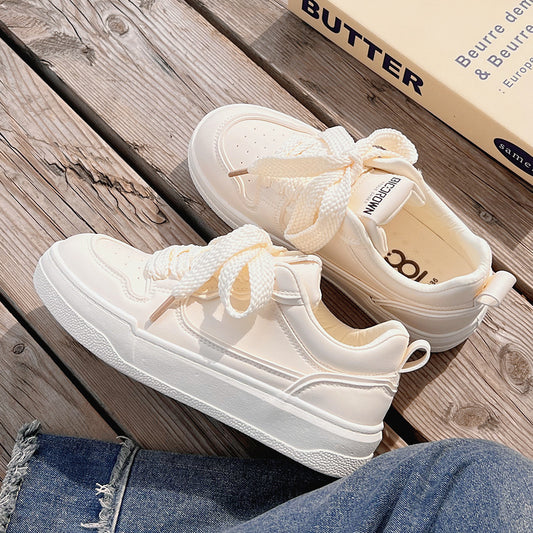 Women's Milk Trendy Niche Dress White Board Casual Shoes