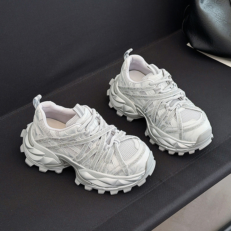 Women's Goods Full Diamond Platform Dad Spring Versatile Women's Sports Shoes