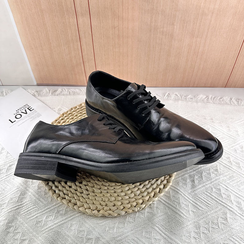 Men's Formal Lace Wedding Green British Inner Height Men's Business Leather Shoes