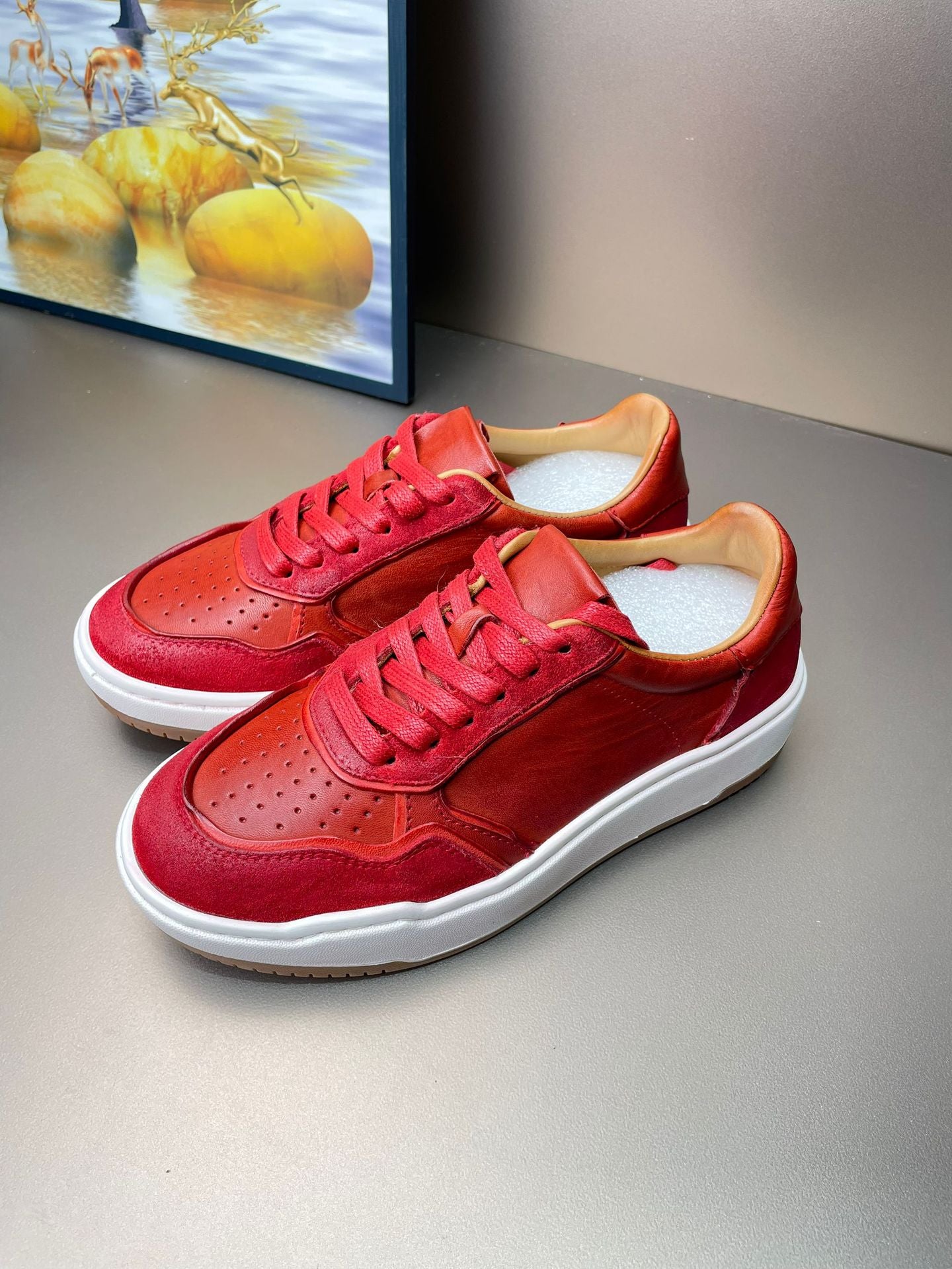 Women's Horse Sports Versatile Handmade White Soft Women's Board Shoes