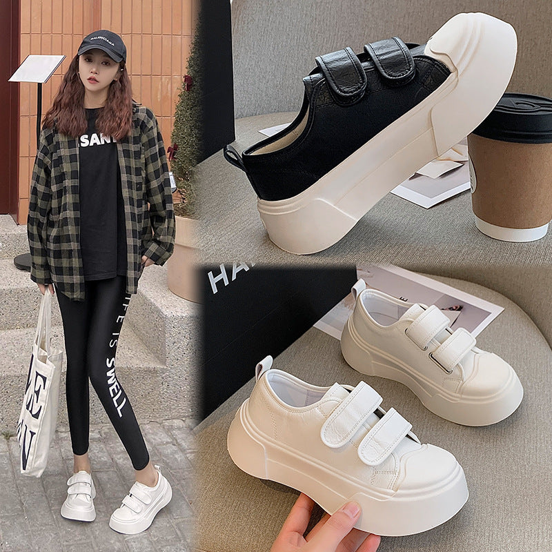 Women's White Spring Velcro Platform Bread Fashion Women's Casual Shoes