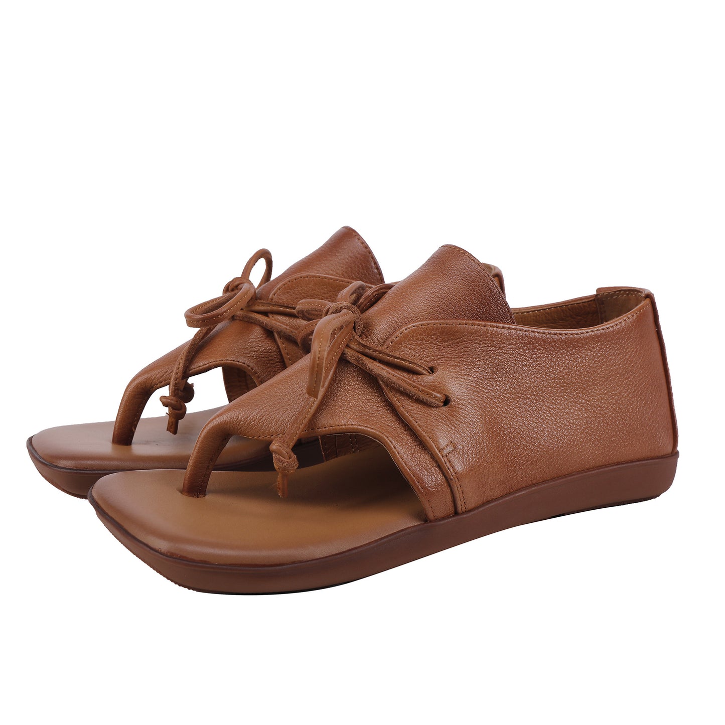 Women's Cowhide Back To Ancient Rome Niche Soft Bottom Flat Sandals
