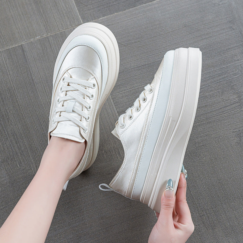 Women's Satin Skate Spring Platform Niche Breathable Sports Women's Board Shoes
