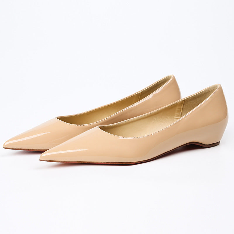 Women's French Nude Height Increasing Insole Pointed Women's Fashion Shoes