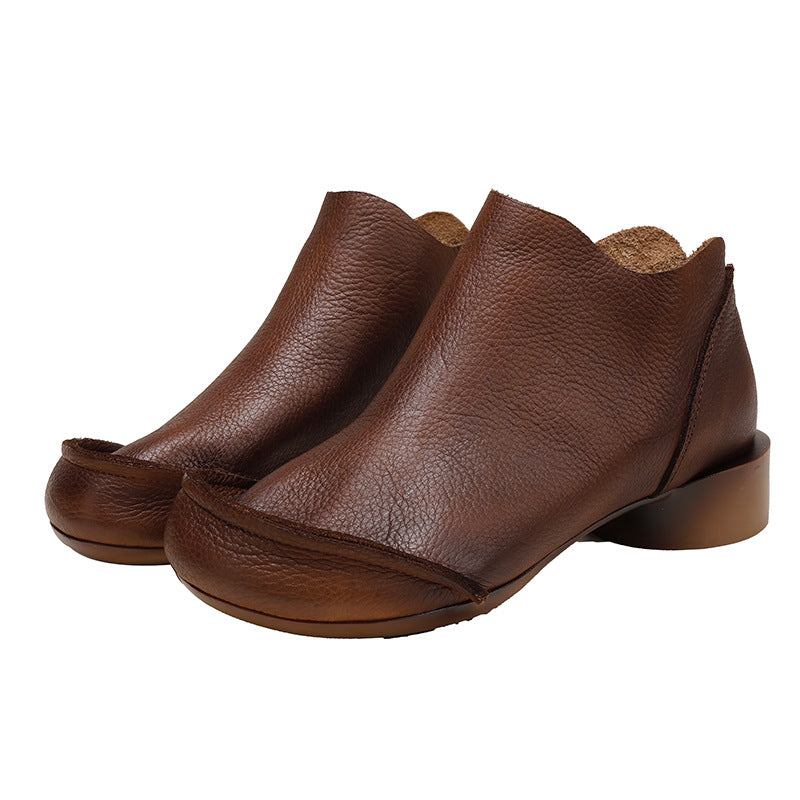 Ear Ankle Female Back To Ancient Retro Chunky Soft Bottom Boots