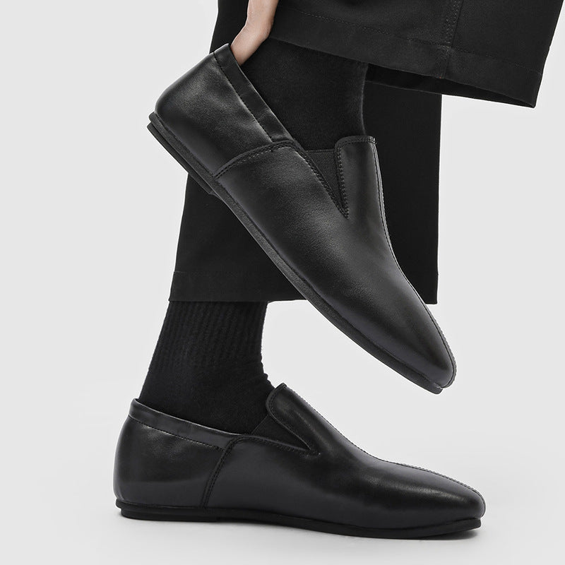 Men's Slip-on Commuter British Flat Toe Derby Loafers/doug Shoes