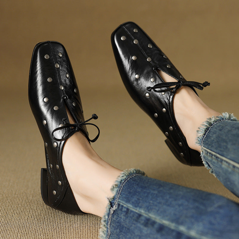 Women's Rivets Mary Jane Elegant Spring Square Toe Women's Fashion Shoes