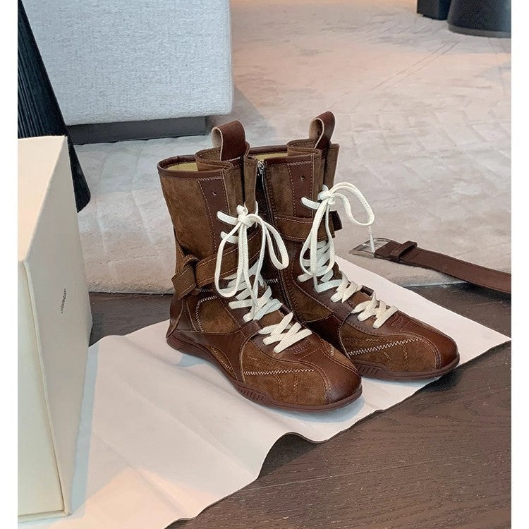 Women's Retro Side Zipper Safari Jacket German Boots