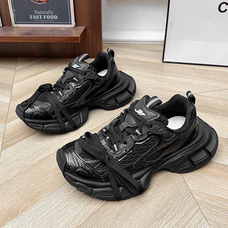 Women's Thick Bottom Heightened Daddy Autumn Breathable Versatile Dirty Sneakers