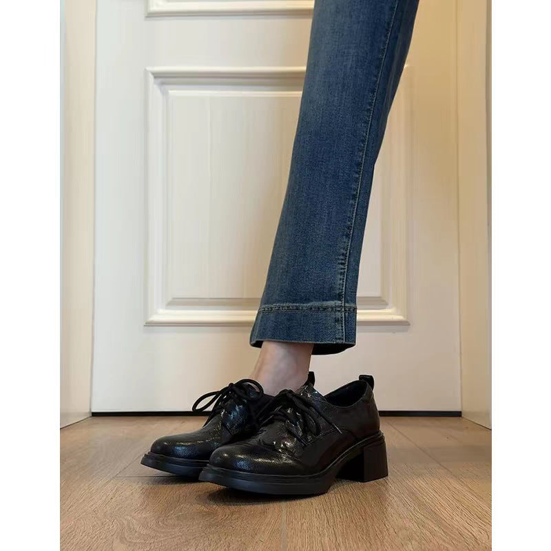 Women's Thick Bottom Chunky Small Spring British Loafers