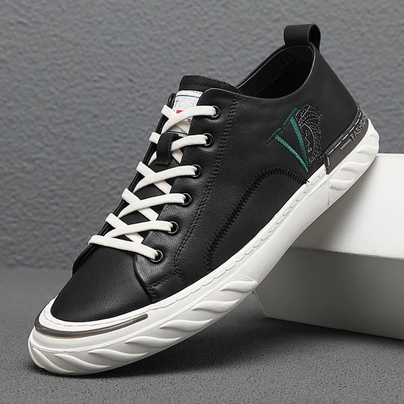 Men's Top Layer Cowhide Easy Wear Trendy Sneakers