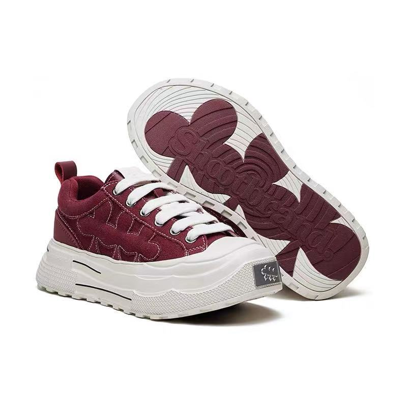 Women's Ensemble Plum Blossom Retro Platform Height Increasing Men's Shoes