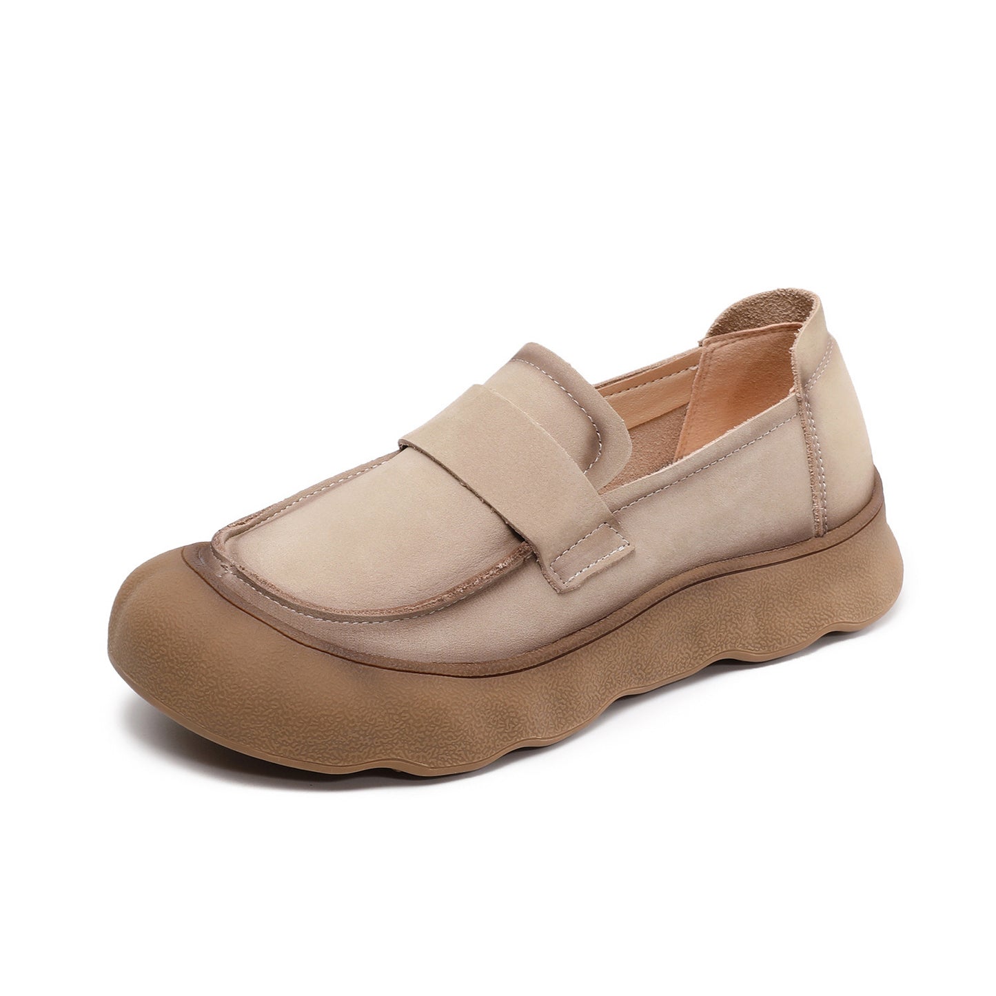 First Layer Cowhide Soft Bottom Handmade Women's Casual Shoes