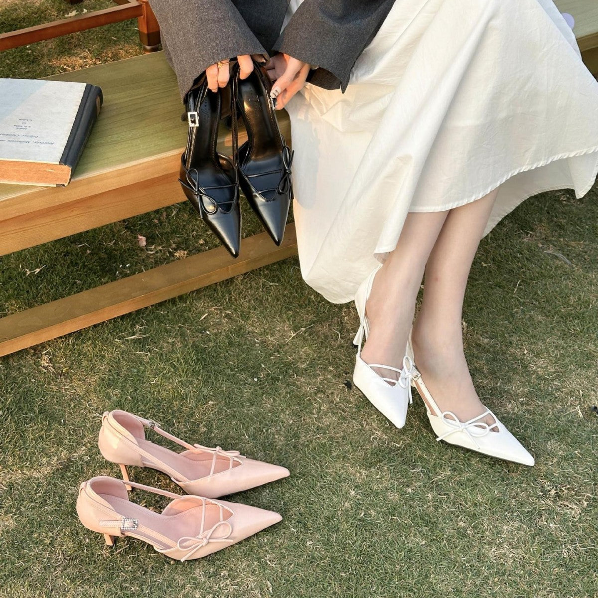 Women's Spring Pointed Toe Stiletto Temperament Slimming French Sexy Women's Fashion Shoes