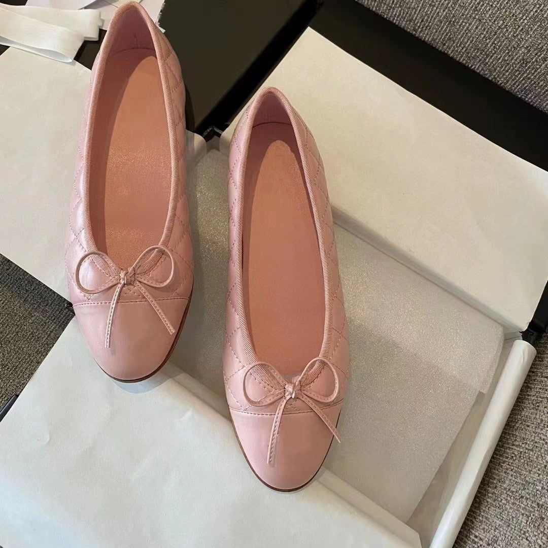 Women's Early Spring Classic Style Flat Pumps Round Head Shallow Mouth Women's Casual Shoes