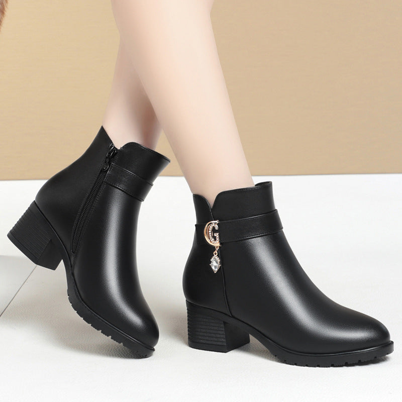 Women's Mother's Soft Bottom Mid Fleece-lined Women's Shoes