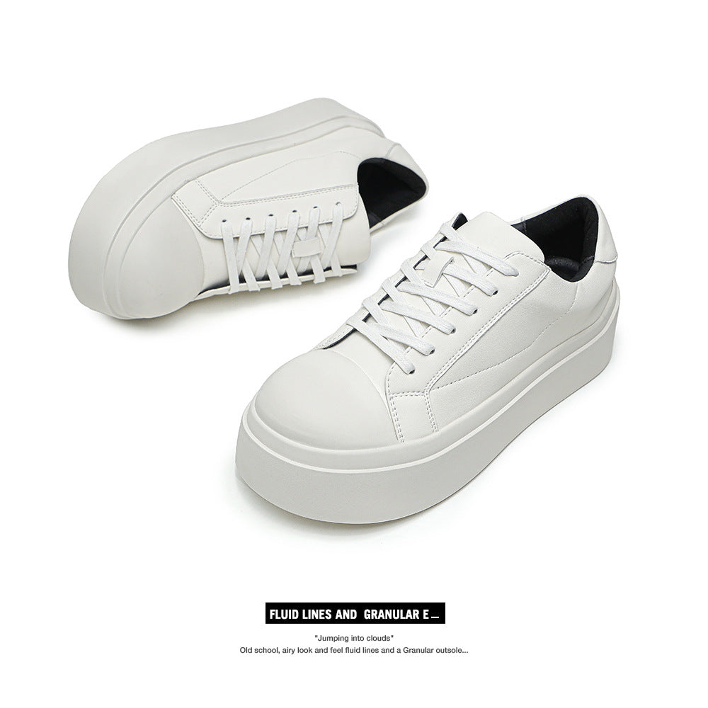 Women's & Men's Round Toe Craft Thickness Increased Fashion Sneakers