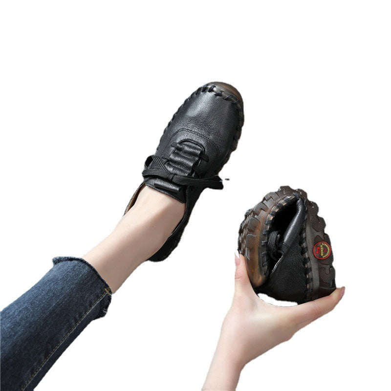 Women's Hole Genuine Comfortable Soft Soled Flats Women's Casual Shoes