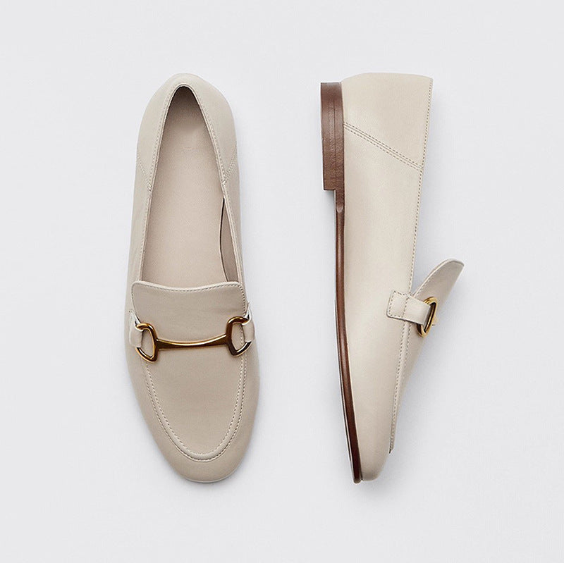 Women's Breathable Soft Buckle Slip-on Step-on Lazy Loafers